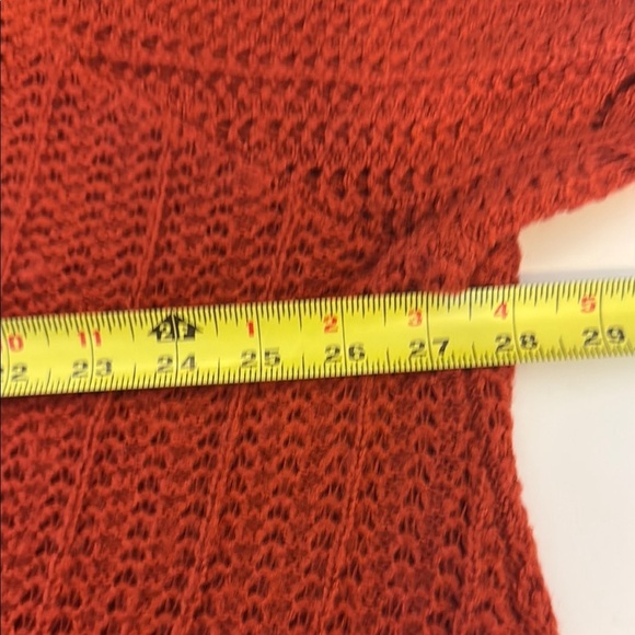 Modcloth Orange Crew Neck Sweater with Lace Detail - Picture 4 of 8